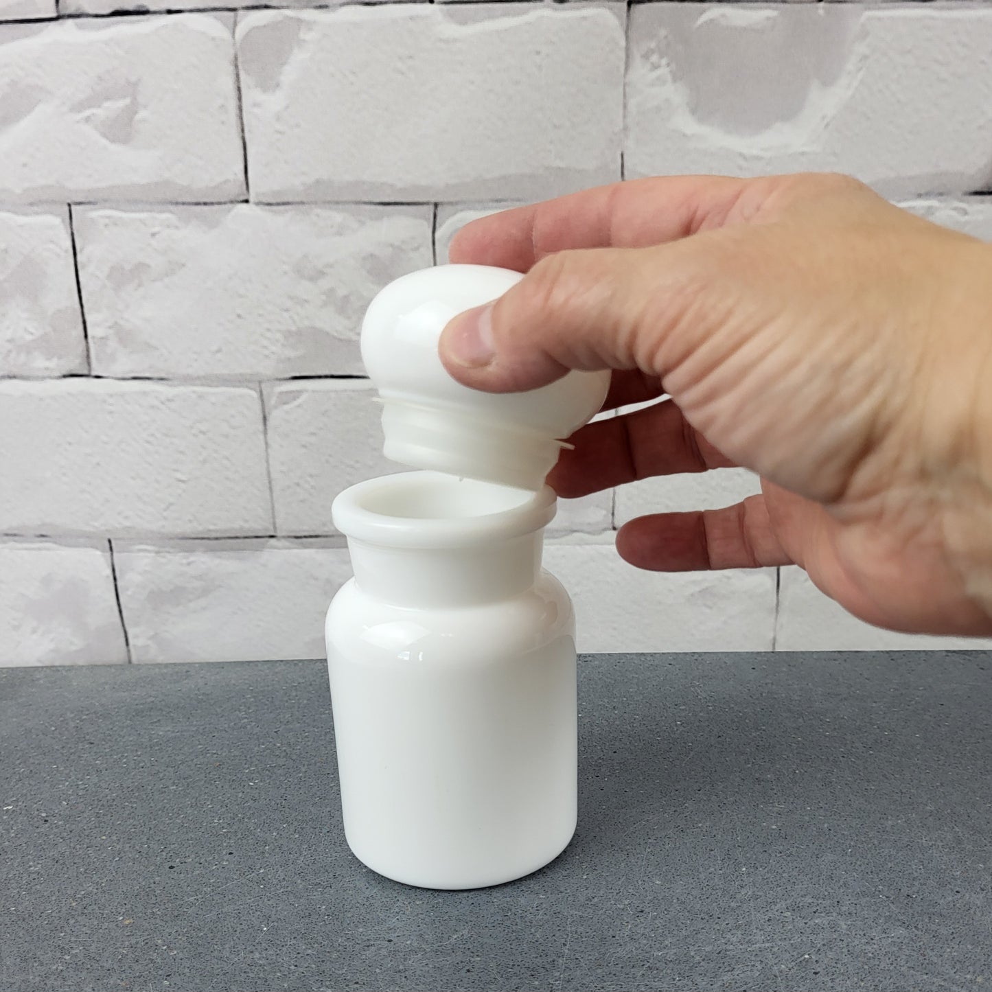 Milk Glass Apothecary Jar