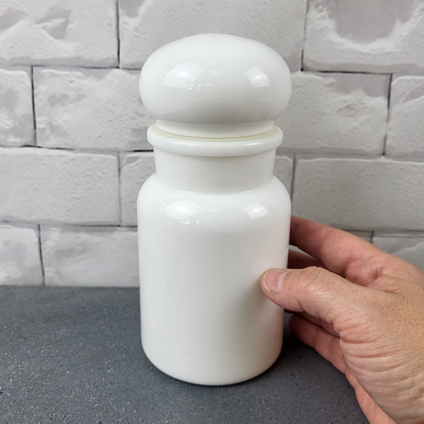 Milk Glass Apothecary Jar