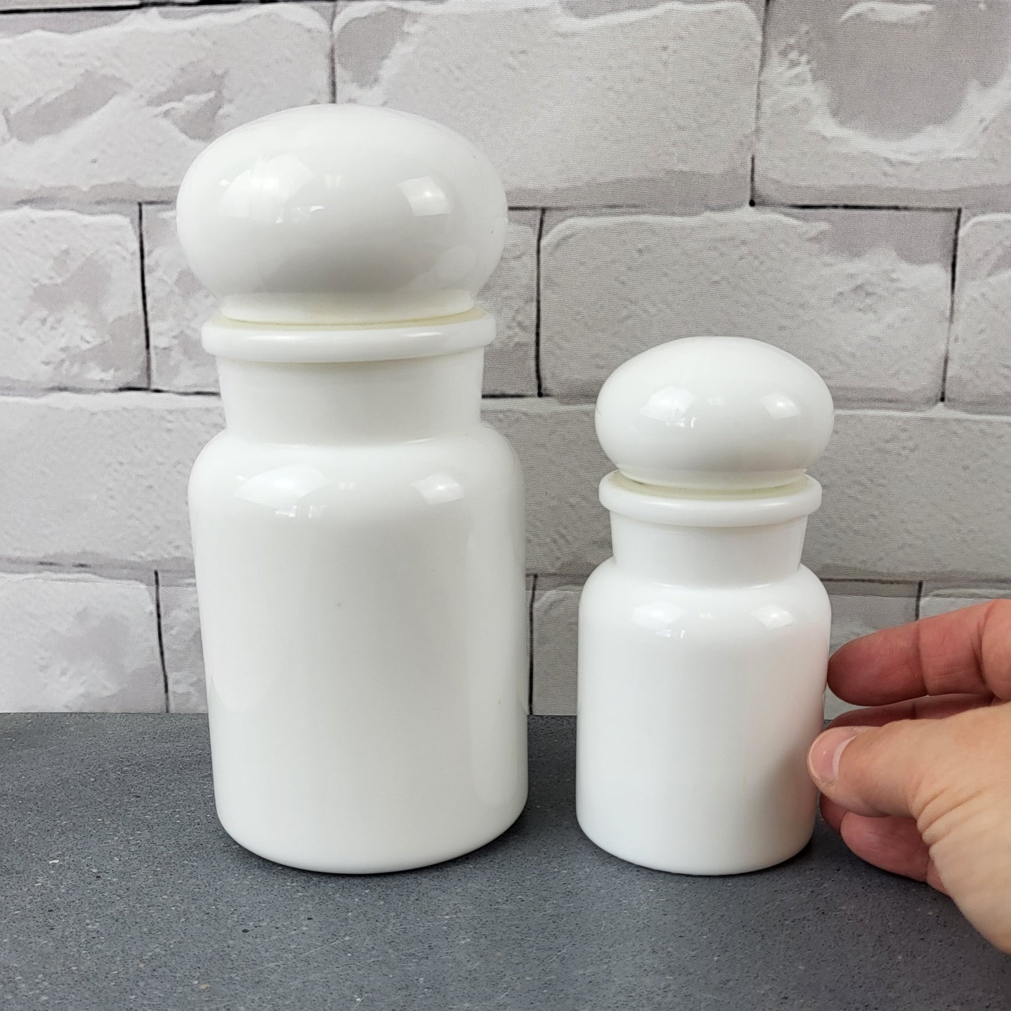 Milk Glass Apothecary Jar