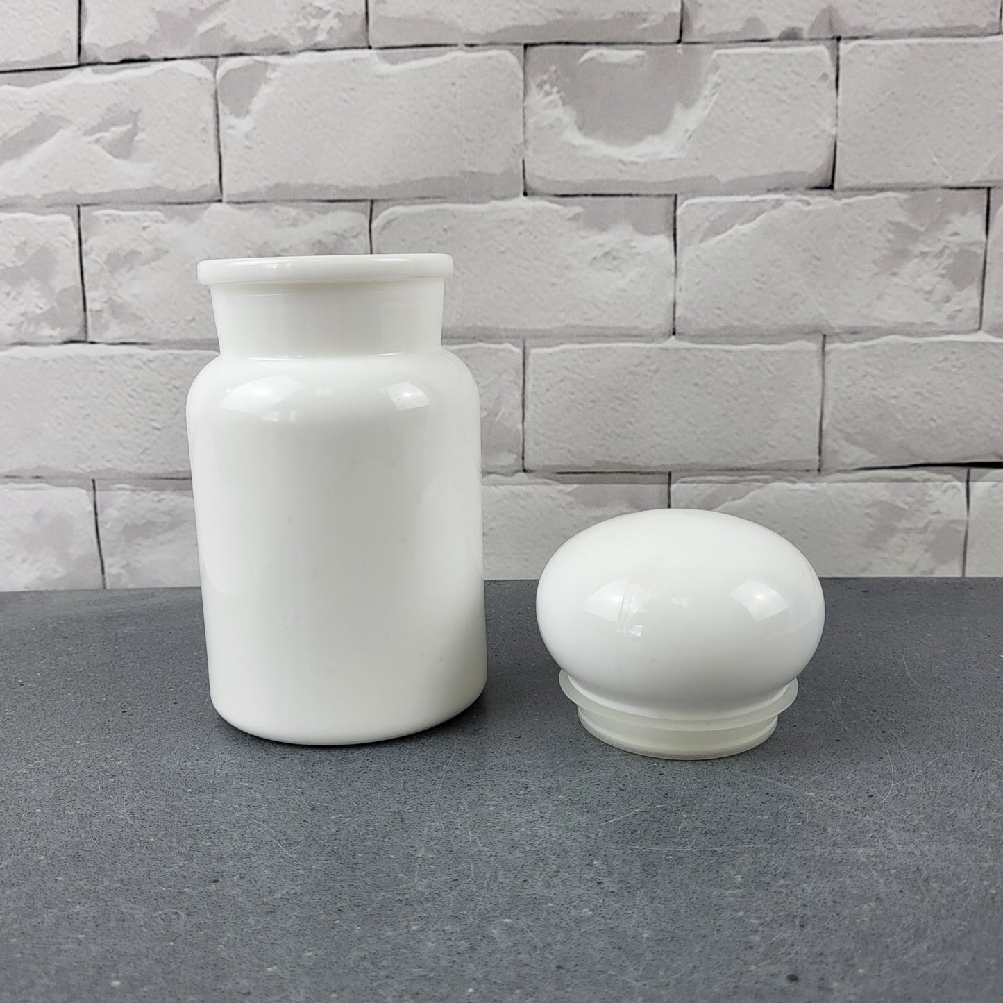 Milk Glass Apothecary Jar