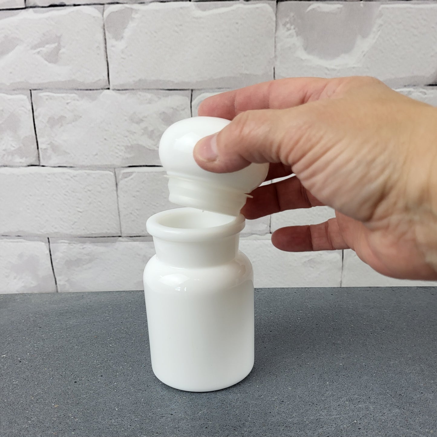 Milk Glass Apothecary Jar