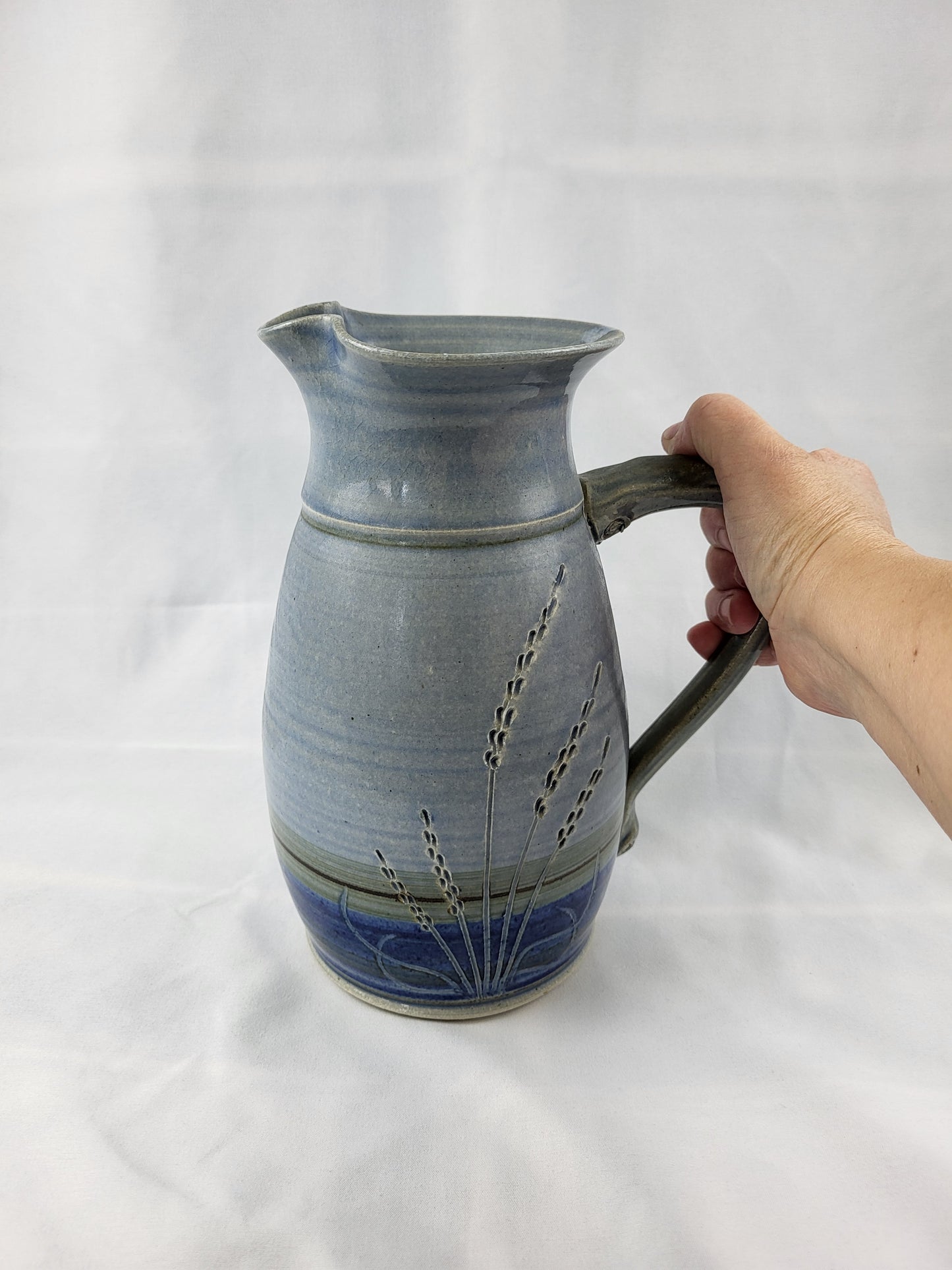 Stoneware Jug - vintage - blue and dark blue